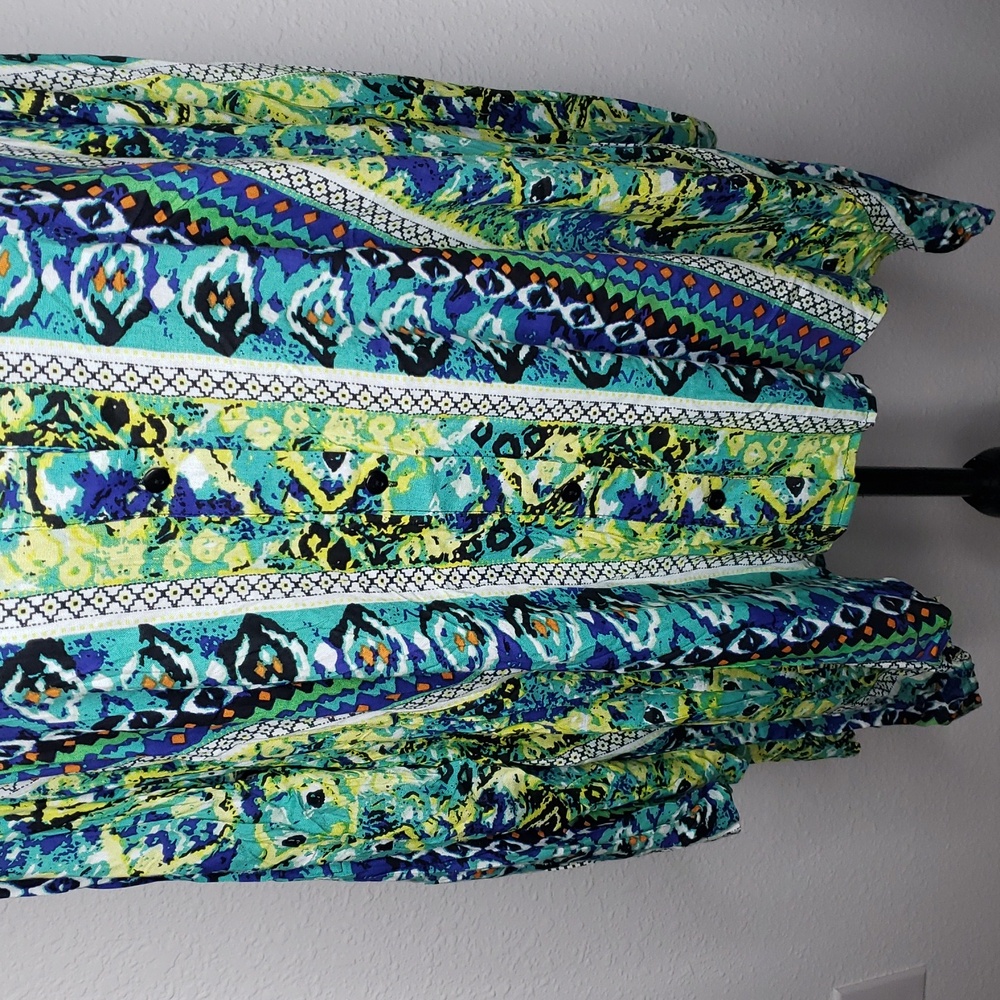 Chelsea & Theodore Viscose Button Up Long Sleeves Shirt Tunic Size 2X Bohemian - Picture 4 of 14